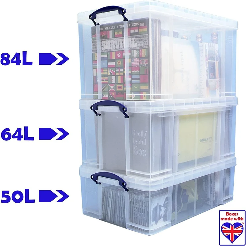 Really Useful Box 64L Aufbewahrungsbox transparent 2er-Pack