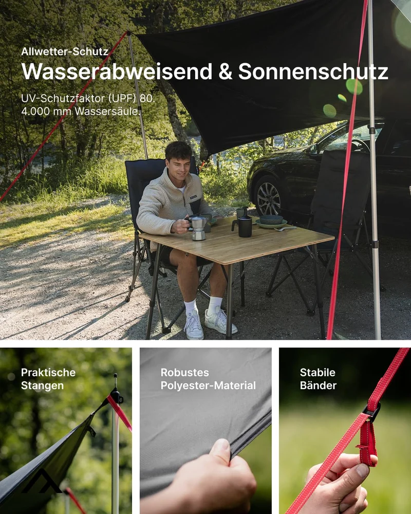 qeedo Motor Tarp Universal Sonnensegel – UV80 Autosonnensegel