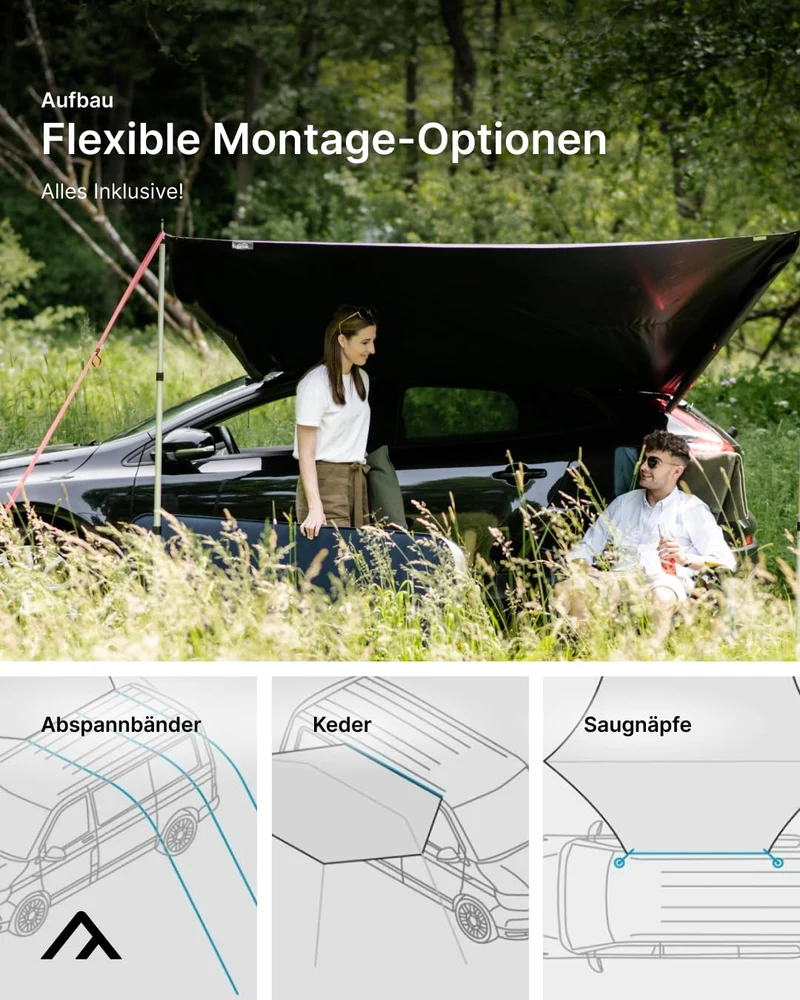 qeedo Motor Tarp Universal Sonnensegel – UV80 Autosonnensegel