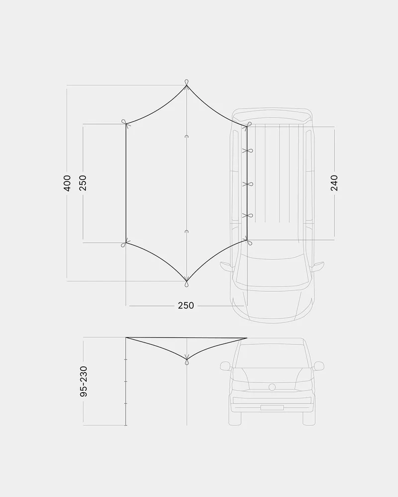 qeedo Motor Tarp Universal Sonnensegel – UV80 Autosonnensegel