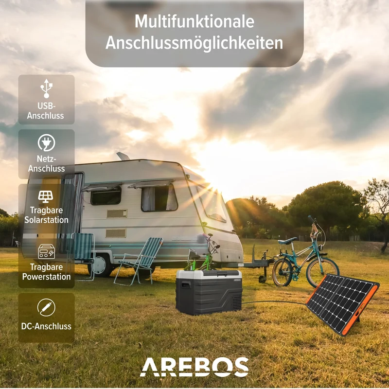 Arebos Kompressor Kühlbox elektrische Gefrierbox - 35 Liter