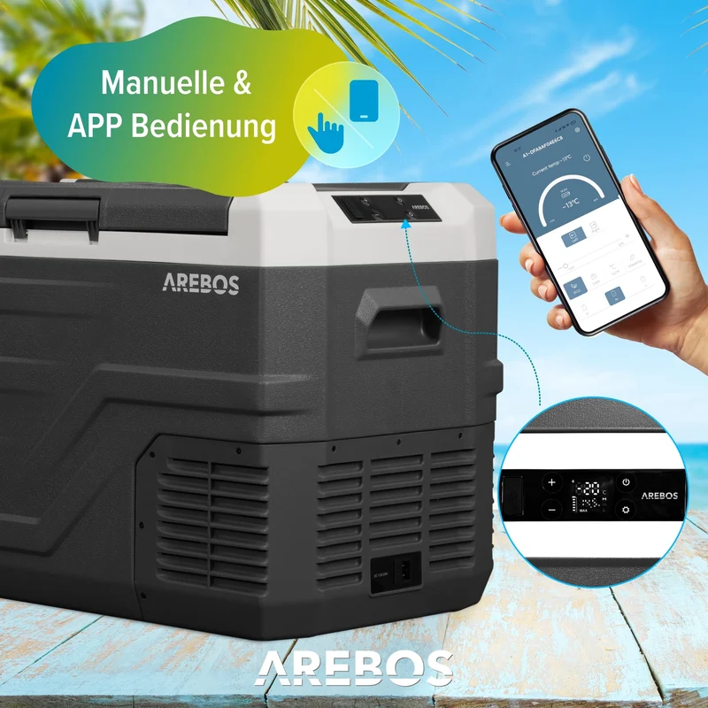 Arebos Kompressor Kühlbox elektrische Gefrierbox - 35 Liter
