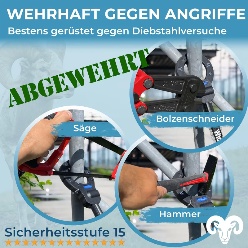 WIDDER Sicheres Handschellenschloss E-Scooter & Fahrrad 80cm 8mm Stahl