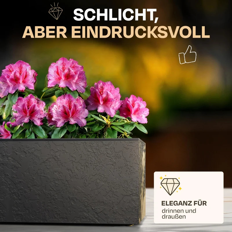 Ondis24 Vulkan Pflanzkübel rechteckig Wasserspeicher - 2er Anthrazit