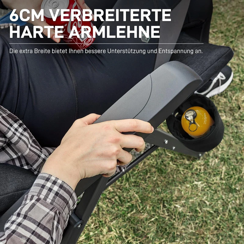 EVER ADVANCED Campingstuhl – Verstellbar, gepolstert, hohe Lehne